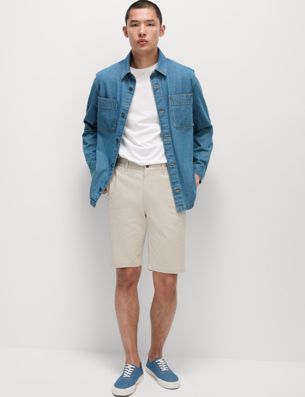 

Эластичные шорты-чиносы Regular Fit Marks & Spencer, средний бежевый
