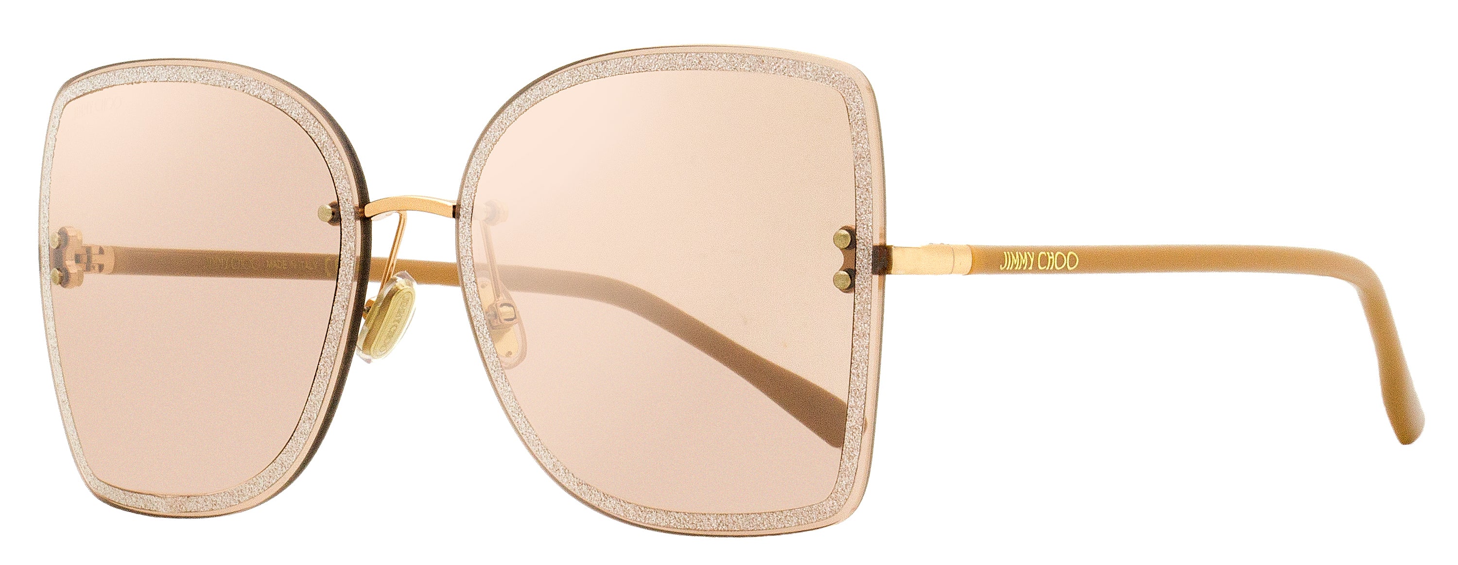 

Женские квадратные солнцезащитные очки Jimmy Choo Leti FIB2S Nude/Gold 62 мм