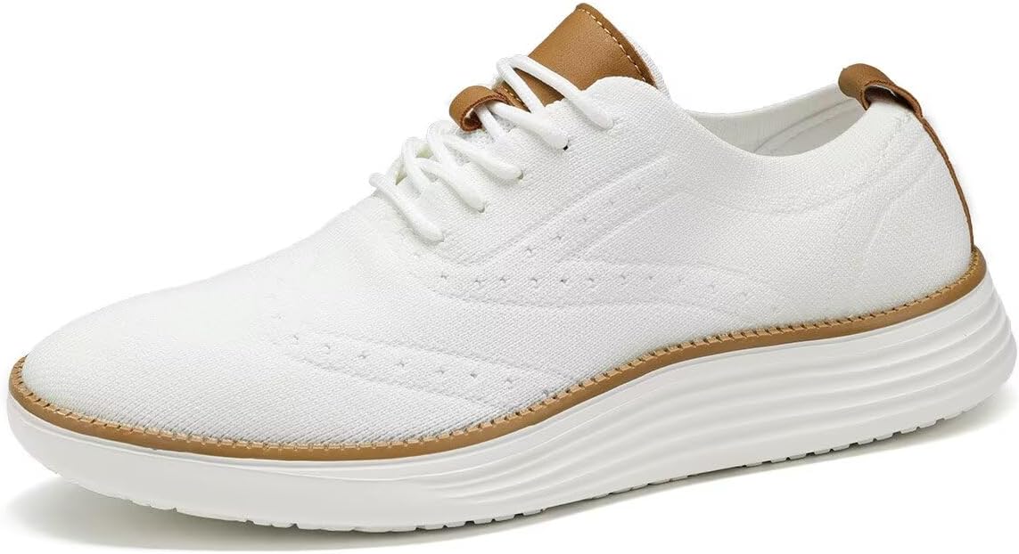 

Мужские повседневные оксфорды Модные сетчатые деловые туфли для ходьбы Работа Платье Кроссовки Комфортные Легкие Wja, белый