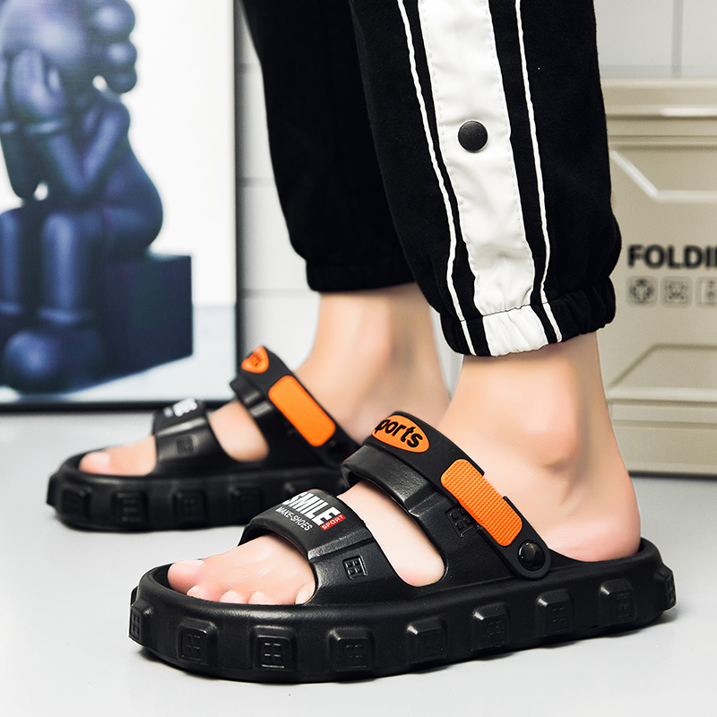 CariteSport Сандалии с ремешками мужские черно-оранжевые, цвет Black Orange — фото 2
