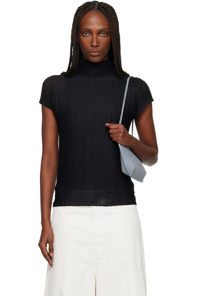 

Шерстяной плиссированный топ Issey Miyake, черный