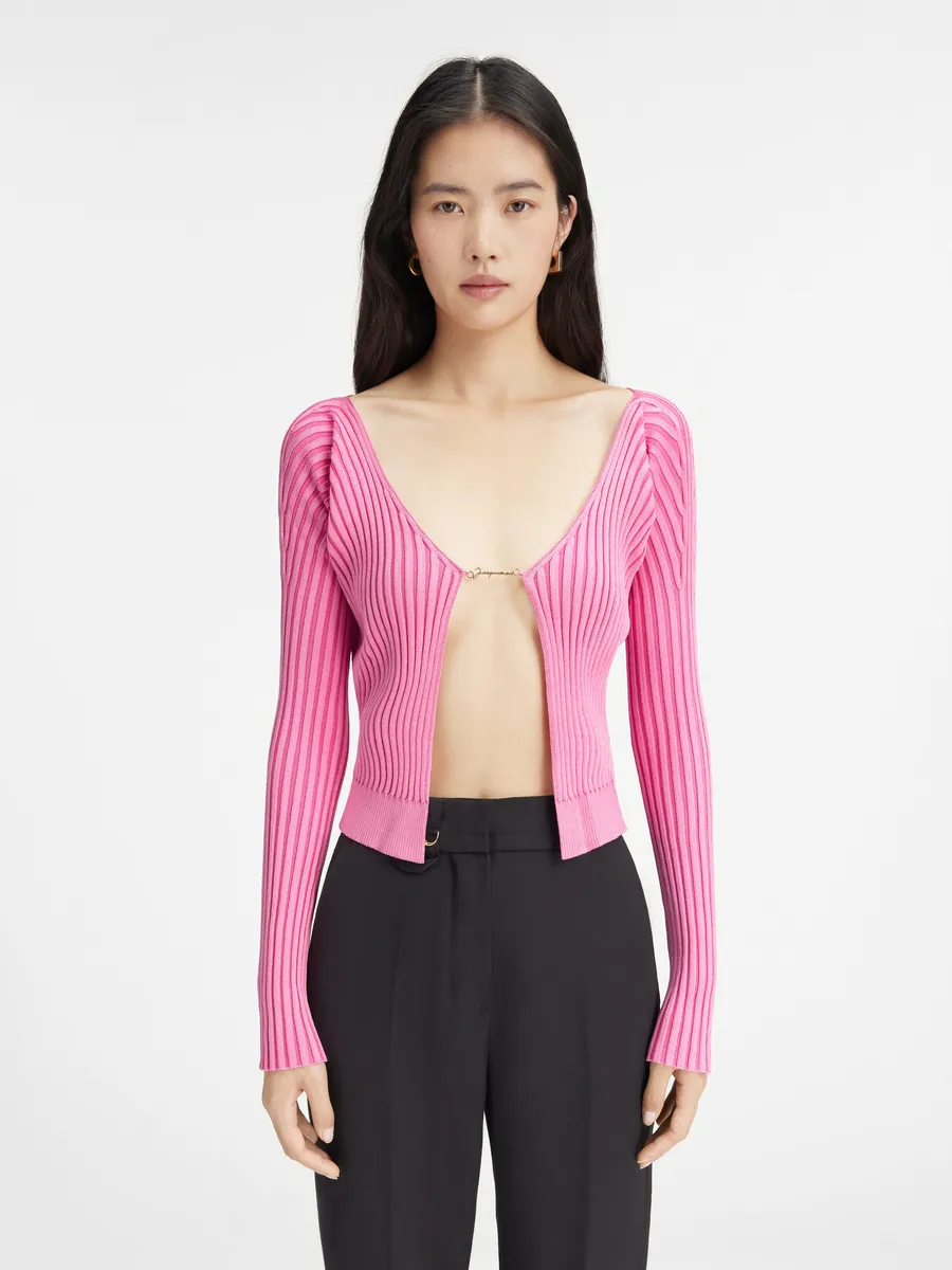 

Кардиган с микро-шармом и логотипом Pralu Jacquemus, розовый