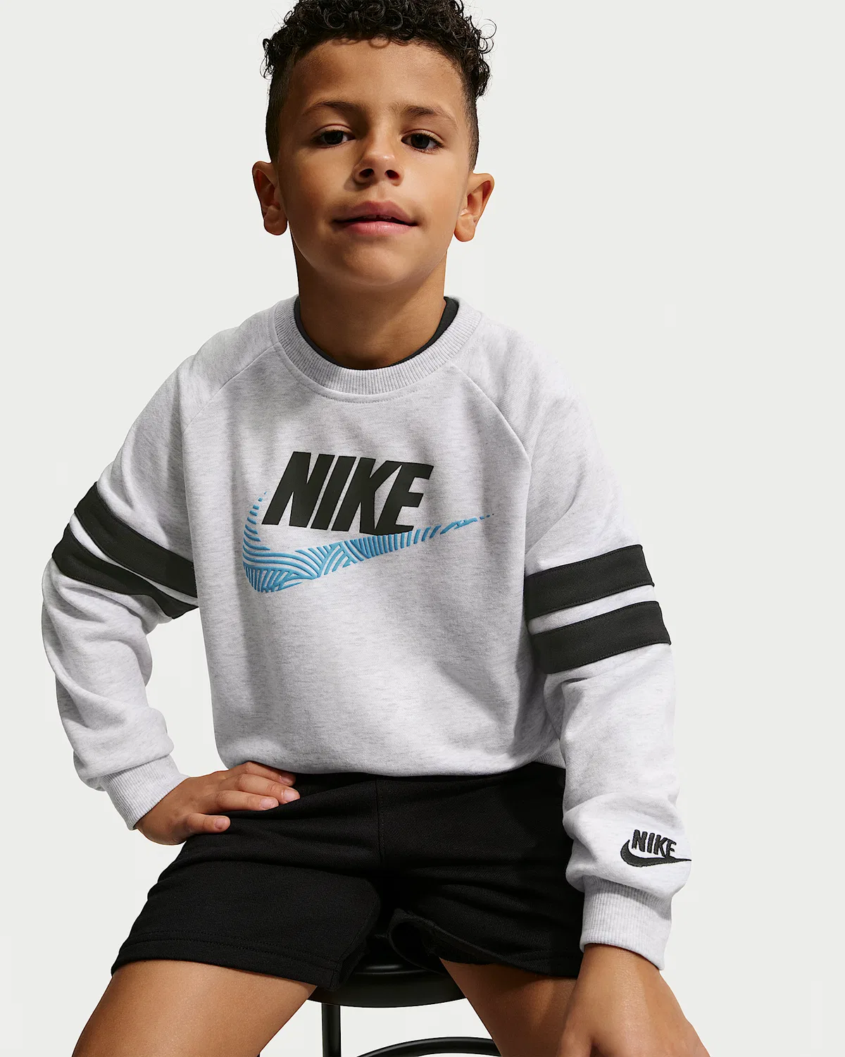 Детская футболка Nike Sportswear In The Zone из французского трикотажа оверсайз, Birch Heather — фото 4