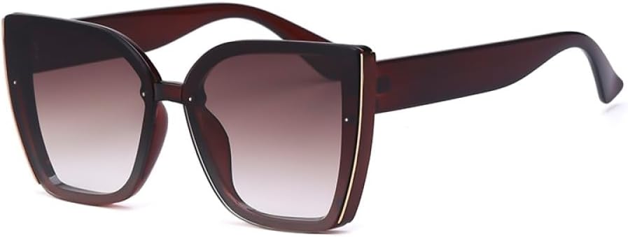 

Большие солнцезащитные очки «кошачий глаз» для женщин, модные солнцезащитные очки в крупной квадратной оправе для мужчин, ретро-стиль, очки «кошачий глаз» MTZJH, Brown