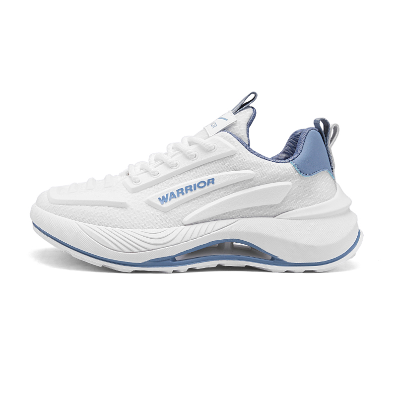 

WARRIOR Мужские низкие кеды бело-зеленые с бело-голубой сеткой, цвет White/Blue Mesh