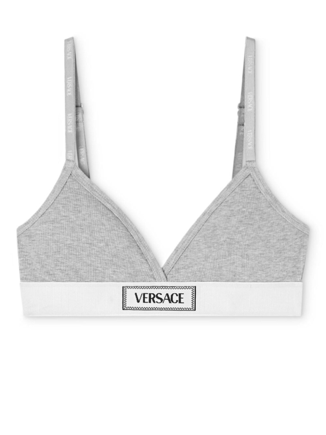 

Versace бюстгальтер с нашивкой-логотипом, серый