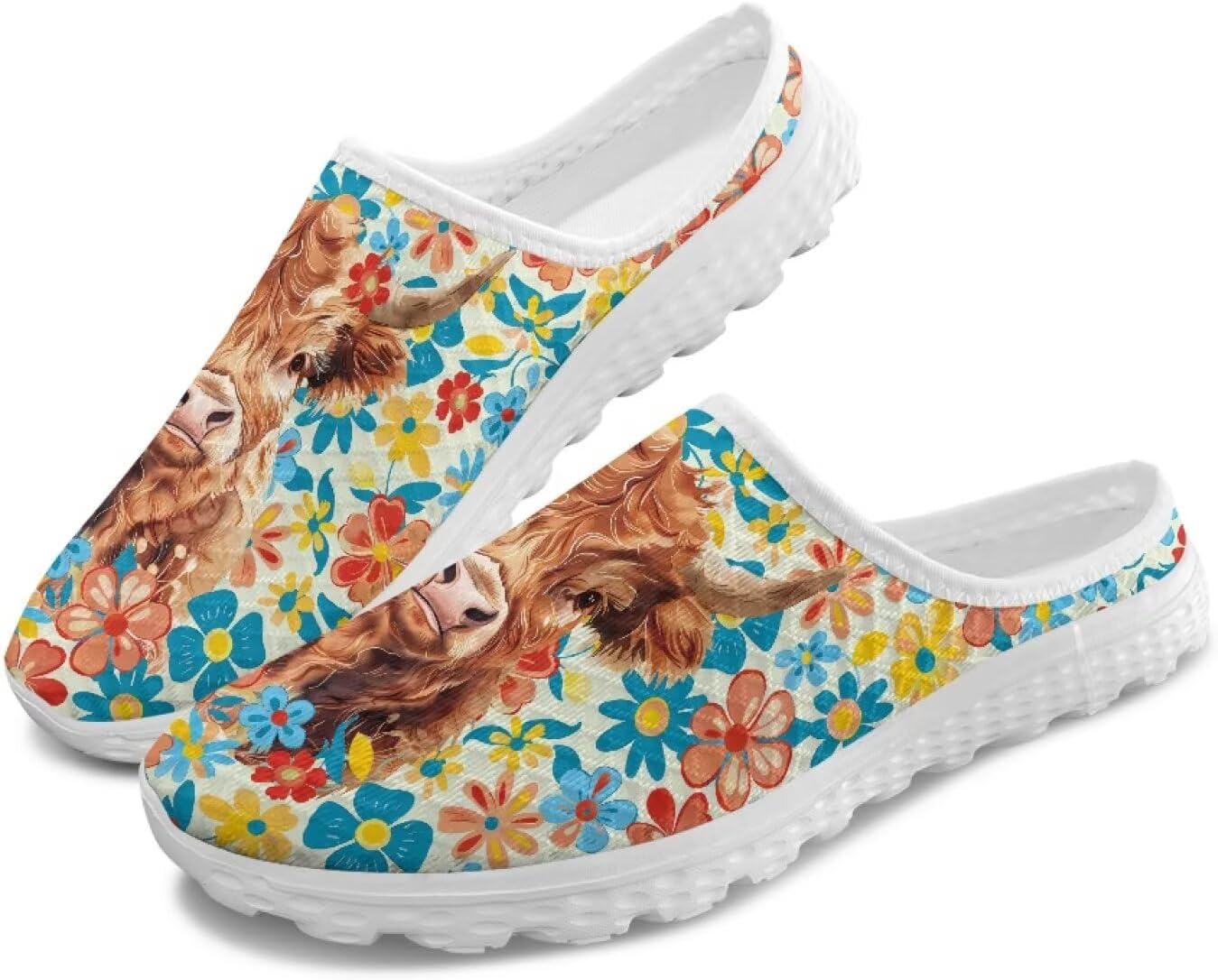 

Женские кроссовки Tomeusey на шнуровке без задника, с полусеткой, легкие, дышащие, повседневные для прогулок, Cattle Hippie Flowers