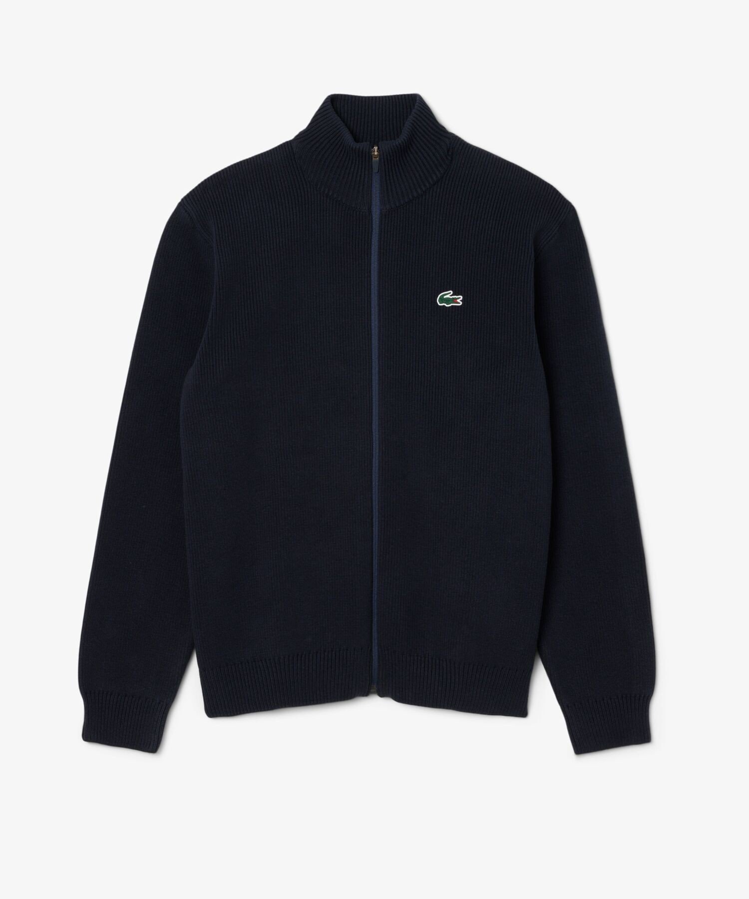 Свитер на молнии из смесовой хлопковой ткани LACOSTE, Navy — фото 3