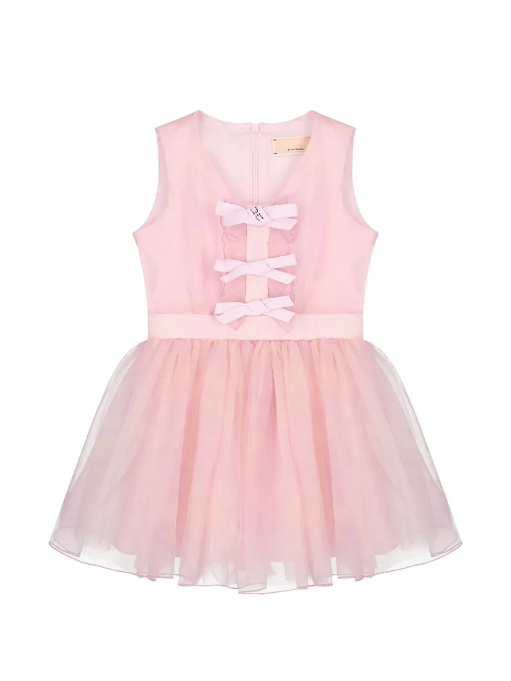 Платье из тюля, украшенное бантом Elisabetta Franchi Kids, розовый