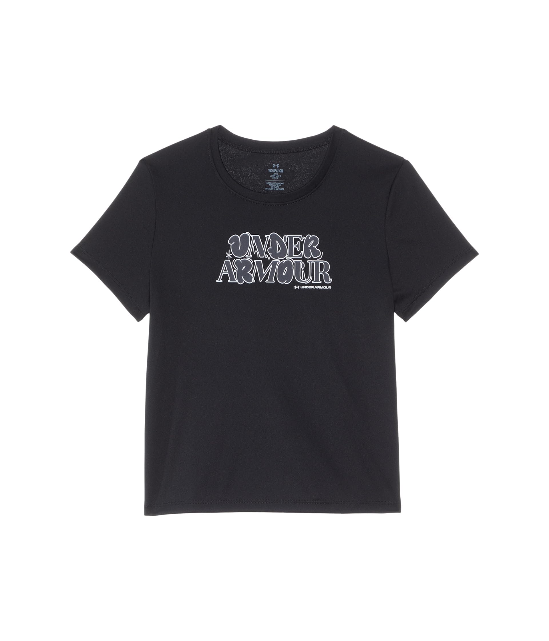 

Футболка Under Armour Kids Tech Wordmark Short, цвет Black/Castlerock/White