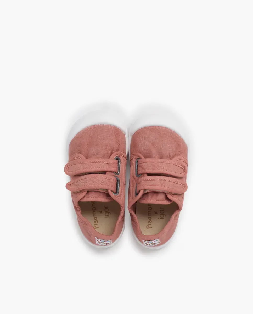 Детские спортивные туфли для девочек из ткани с широкой подошвой barefoot Pisamonas, розовый — фото 4