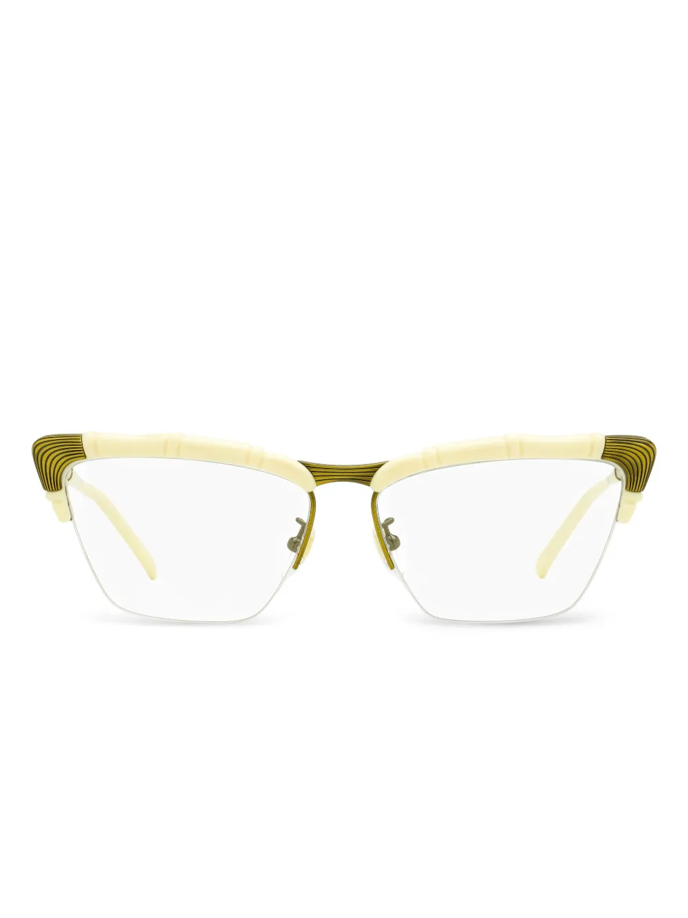

Очки «кошачий глаз» с бамбуковыми деталями Gucci Eyewear, золотой