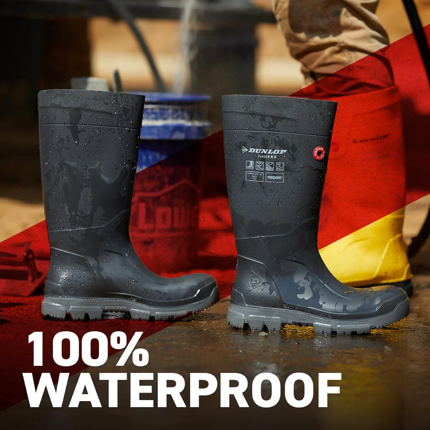 Мужские ботинки Dunlop Purofort Fieldpro, черный/серый — фото 3