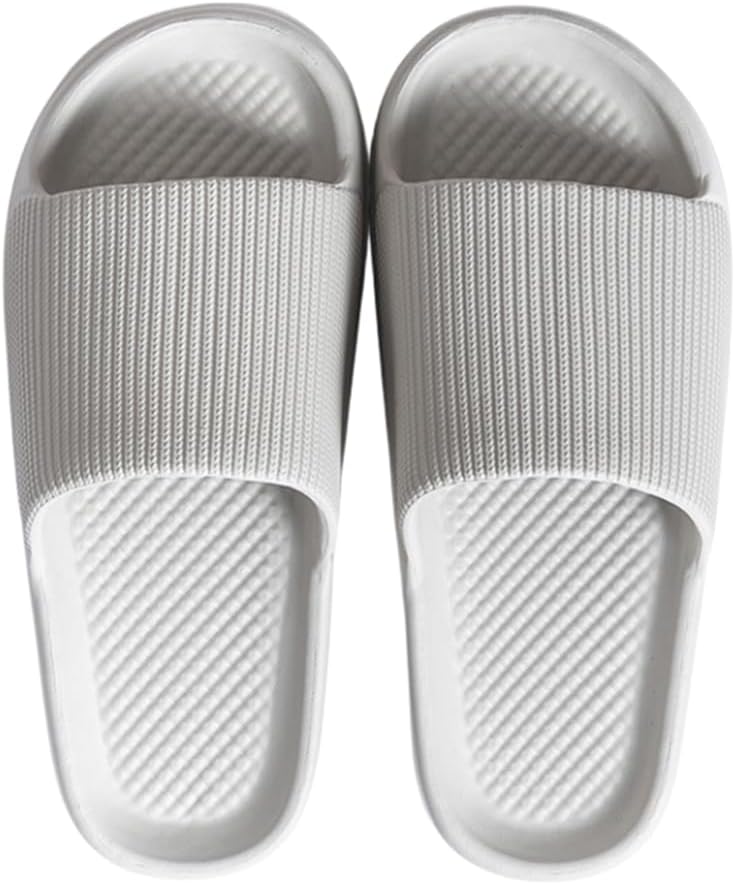 

Тапочки Cliont Cloud для женщин и мужчин, домашние тапочки-подушки, шлепанцы для душа, нескользящие ванной, серый