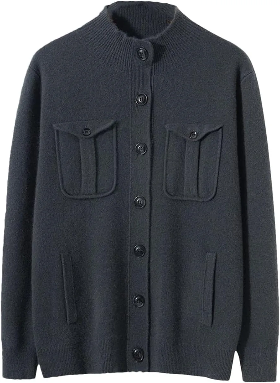 

Мужской кашемировый кардиган с воротником стойкой