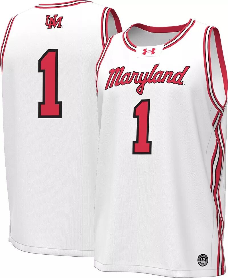

Мужская белая баскетбольная майка Under Armour Maryland Terrapins #1