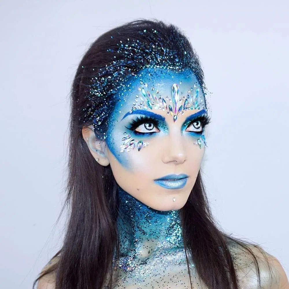 Синий глиттер-карандаш для лица и тела «Rotating Mermaid Face Glitter Pen» от Go Ho Go Ho, 06# Blue Body Glitter Stick — фото 2