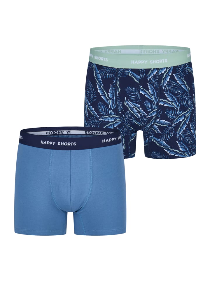 

Боксерские трусы Happy Shorts, цвет palm print - blue grey