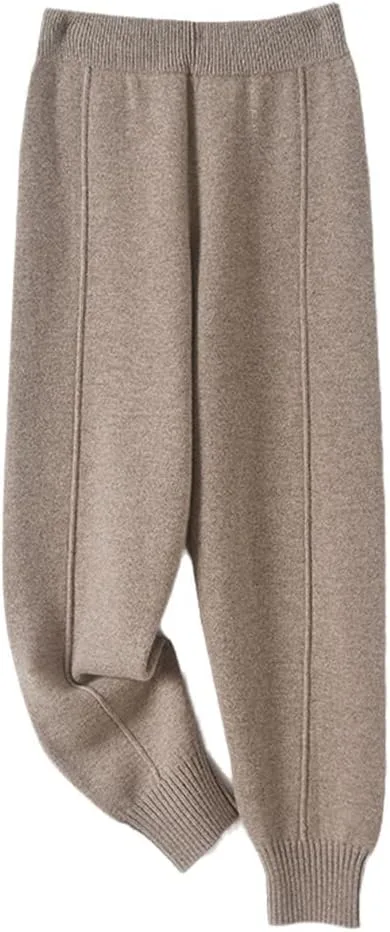 

Wvapzxx осенне-зимние женские брюки из 100% шерсти, мягкие, с высокой талией, утепленные