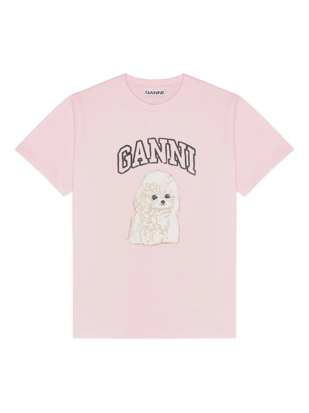 

Футболка из органического хлопка GANNI, розовый