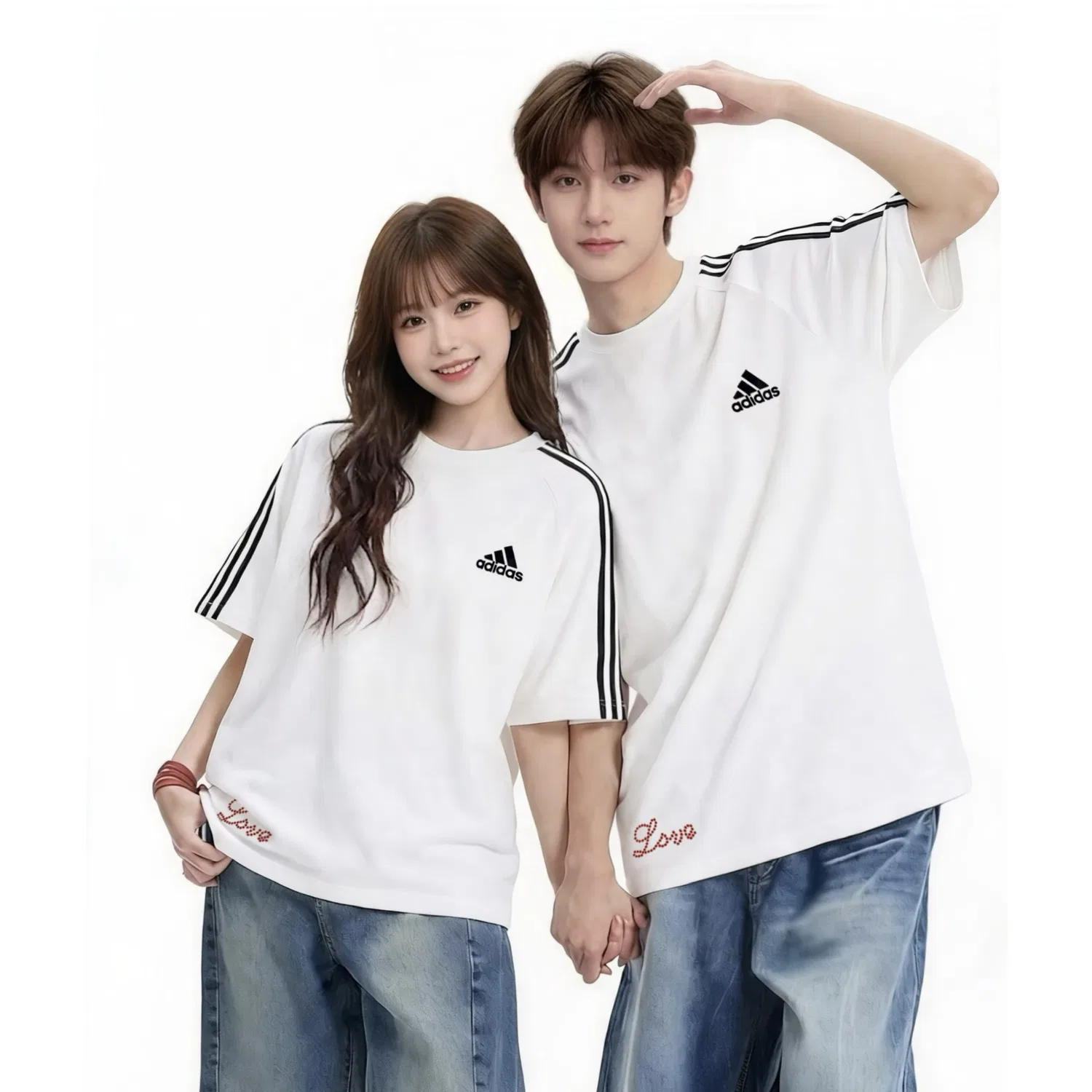 Футболка хлопковая Adidas White Heartbeat Break Point — фото 3