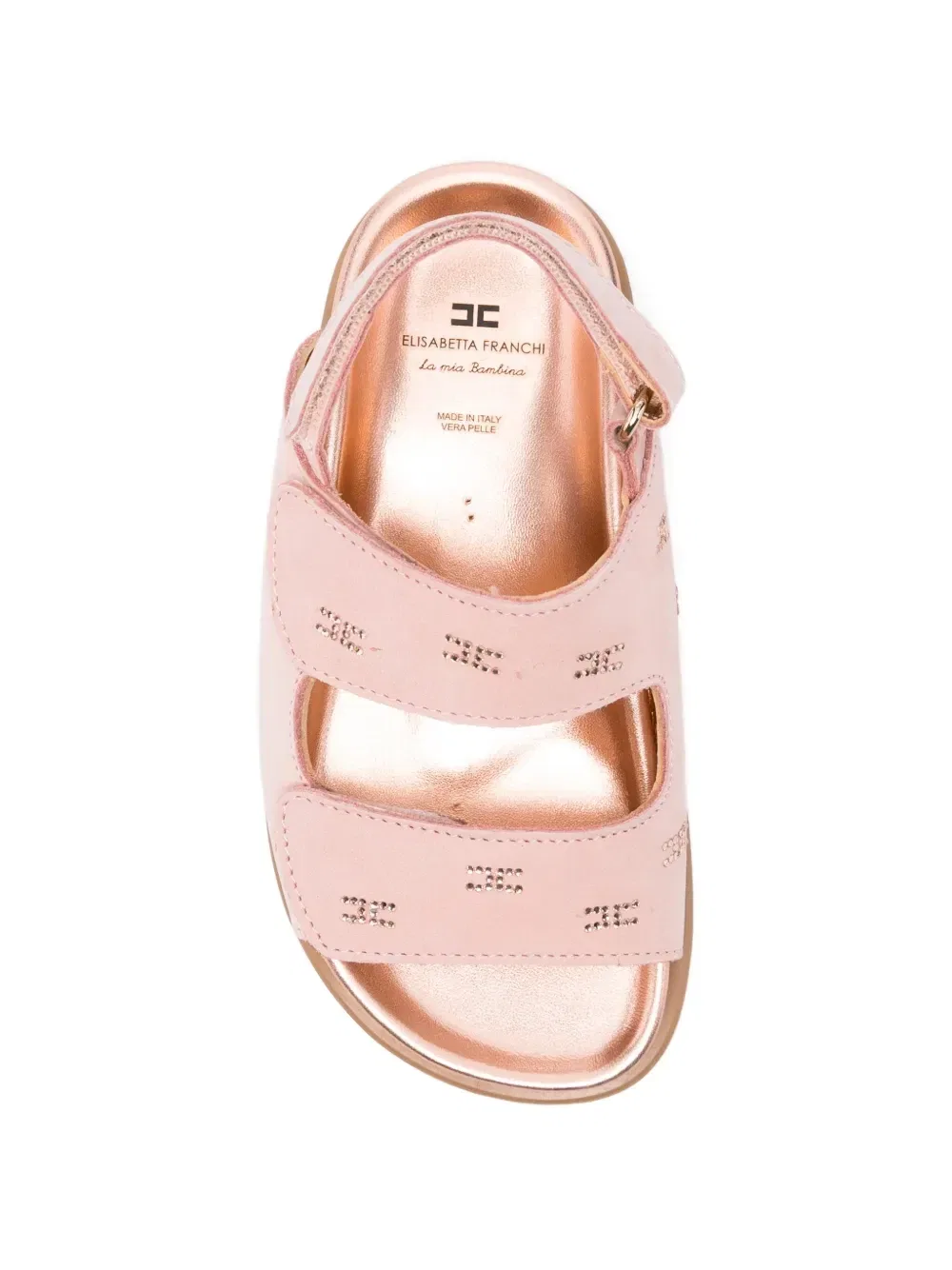 Сандалии с ремешками с отверстиями Elisabetta Franchi Kids, розовый — фото 3