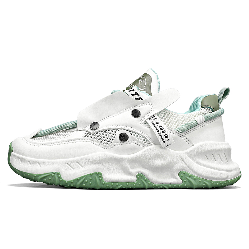 

JANECO Мужские низкие повседневные кроссовки бело-зеленые, цвет White Green