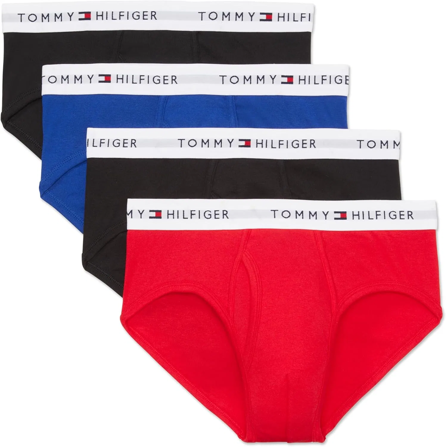 Брифы Tommy Hilfiger, 4 шт., черный, красное дерево, синий