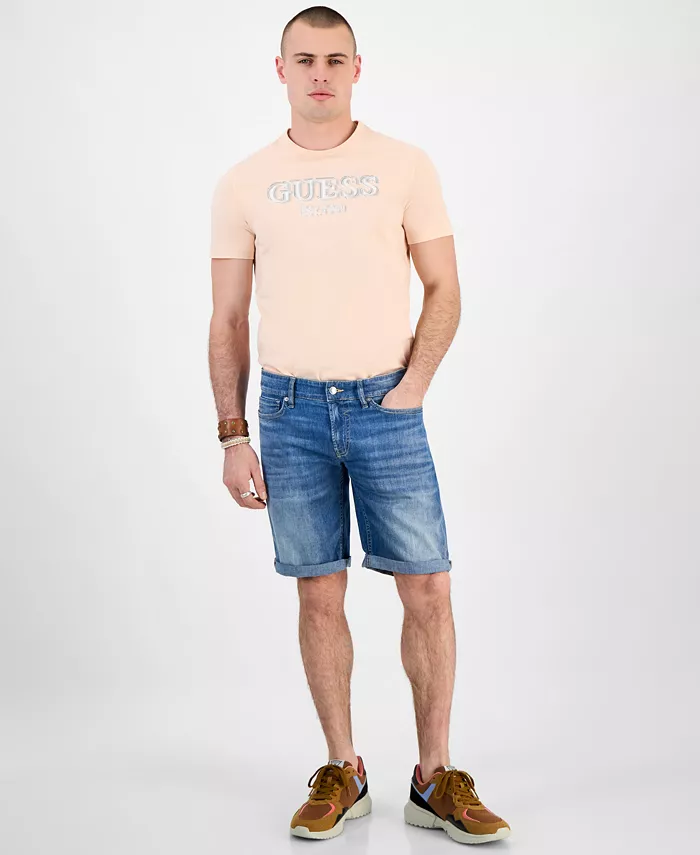 

Мужские укороченные джинсовые шорты Sonny Slim-Fit Stretch длиной 12" GUESS, синий