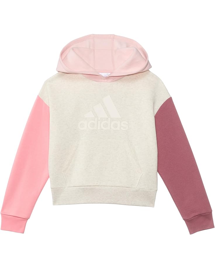 

Пуловер adidas Kids Color Block Hooded Pullover, цвет Oatmeal Heather