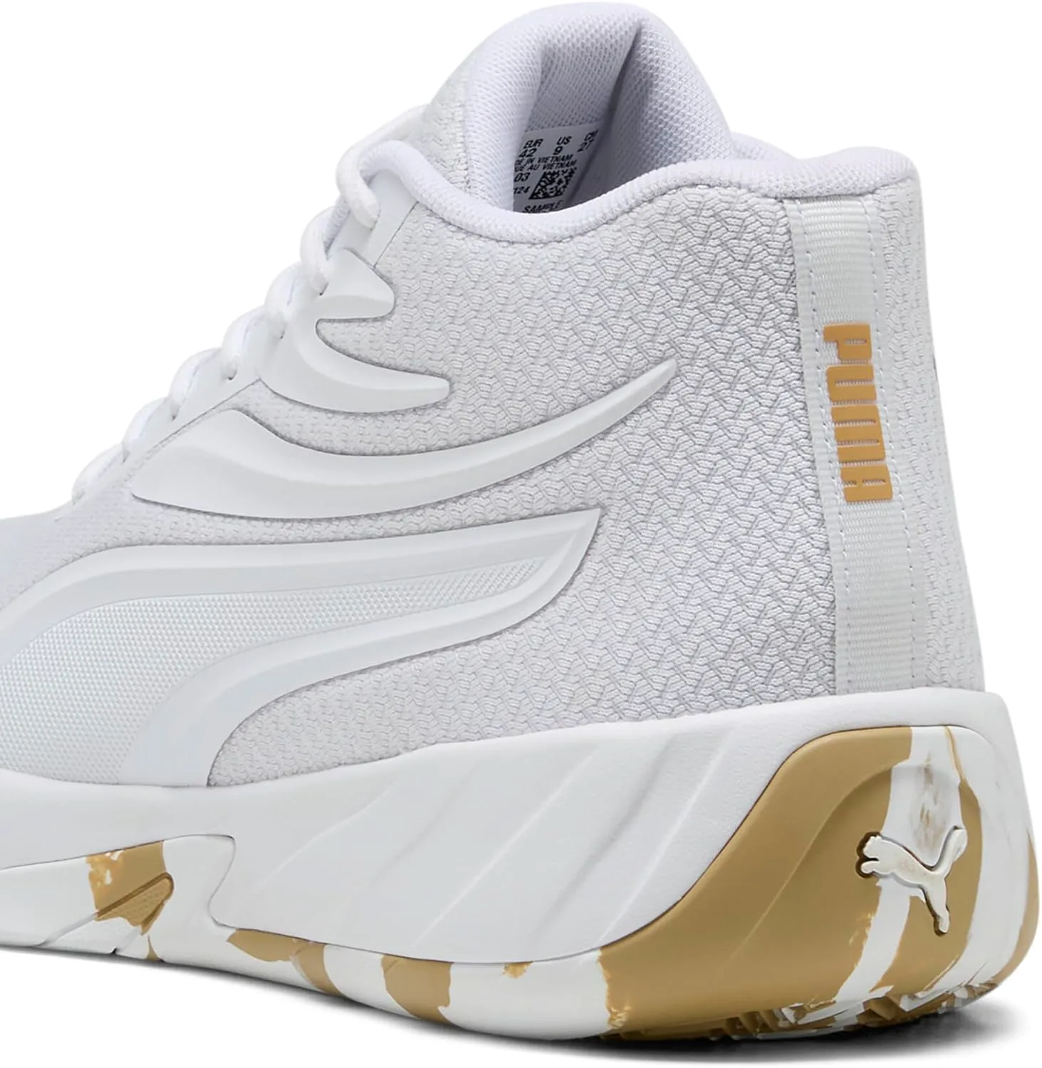 Мужские баскетбольные кроссовки Puma Court Pro, белый/золотой — фото 3