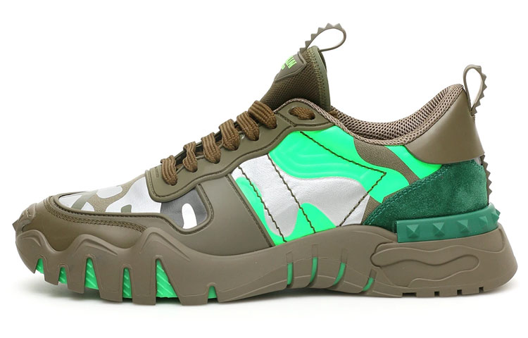 

Valentino Кроссовки Rockrunner Camo Plus 'Military Neon Green'