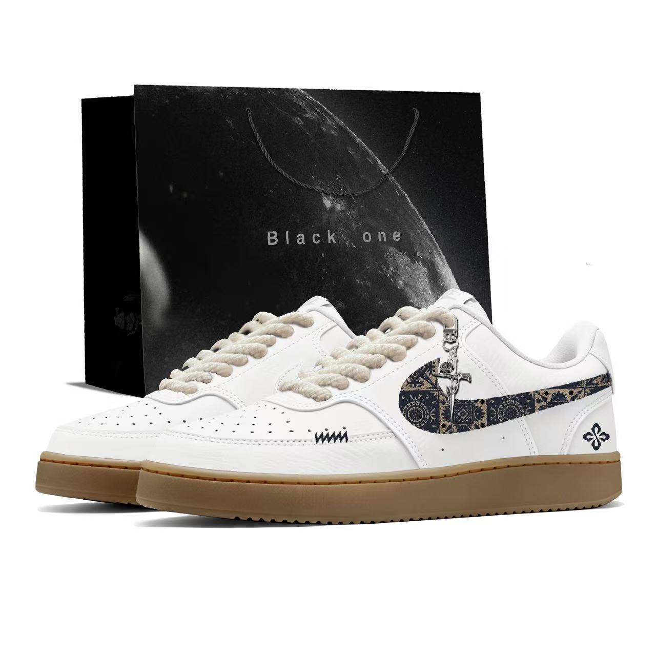 

Nike Кроссовки для скейтбординга Court Vision 1 Slip Resistant Cushioning Abrasion Resistant Low top мужские белые