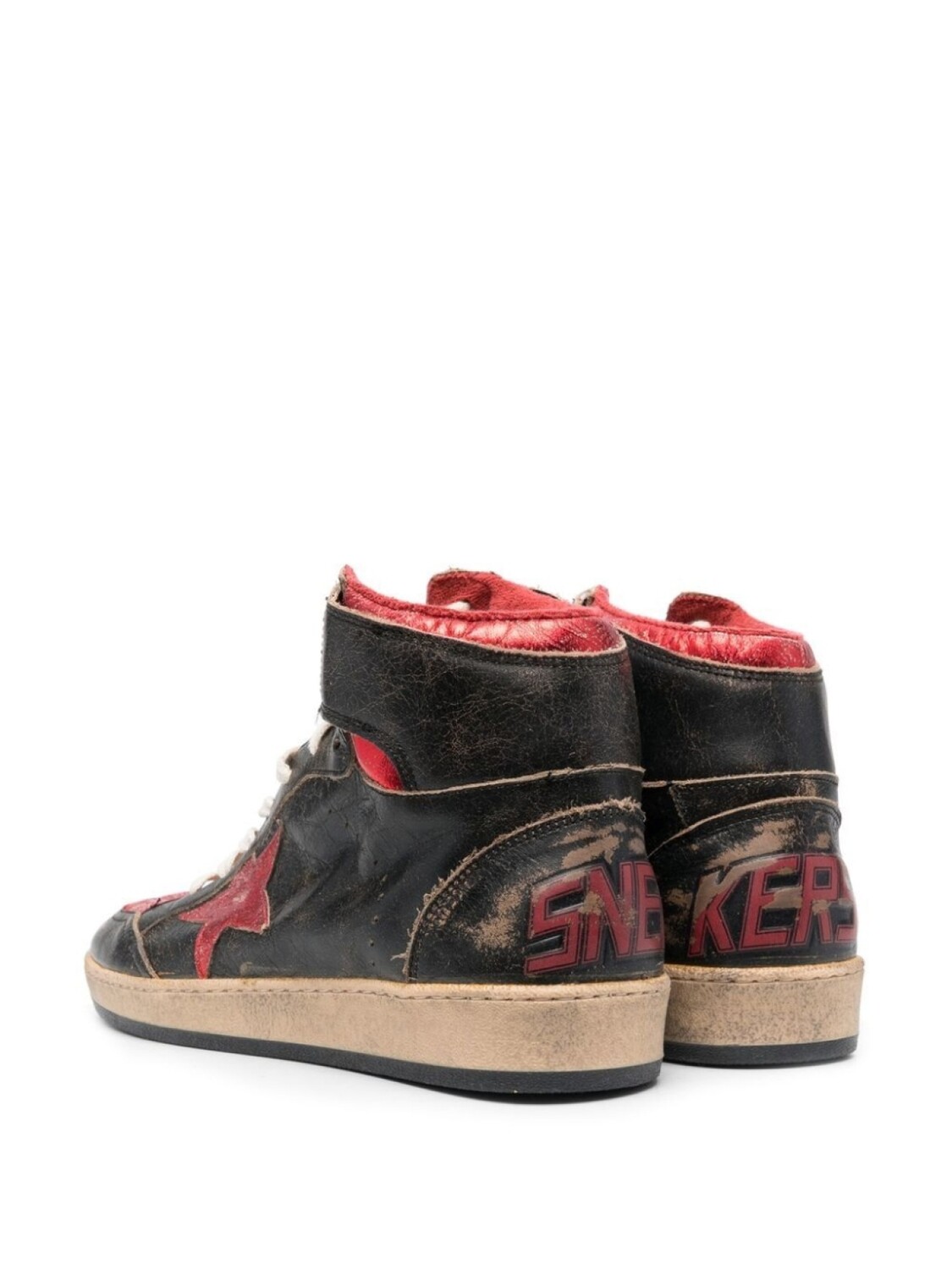 Golden Goose высокие кроссовки с эффектом потертости, черный — фото 3