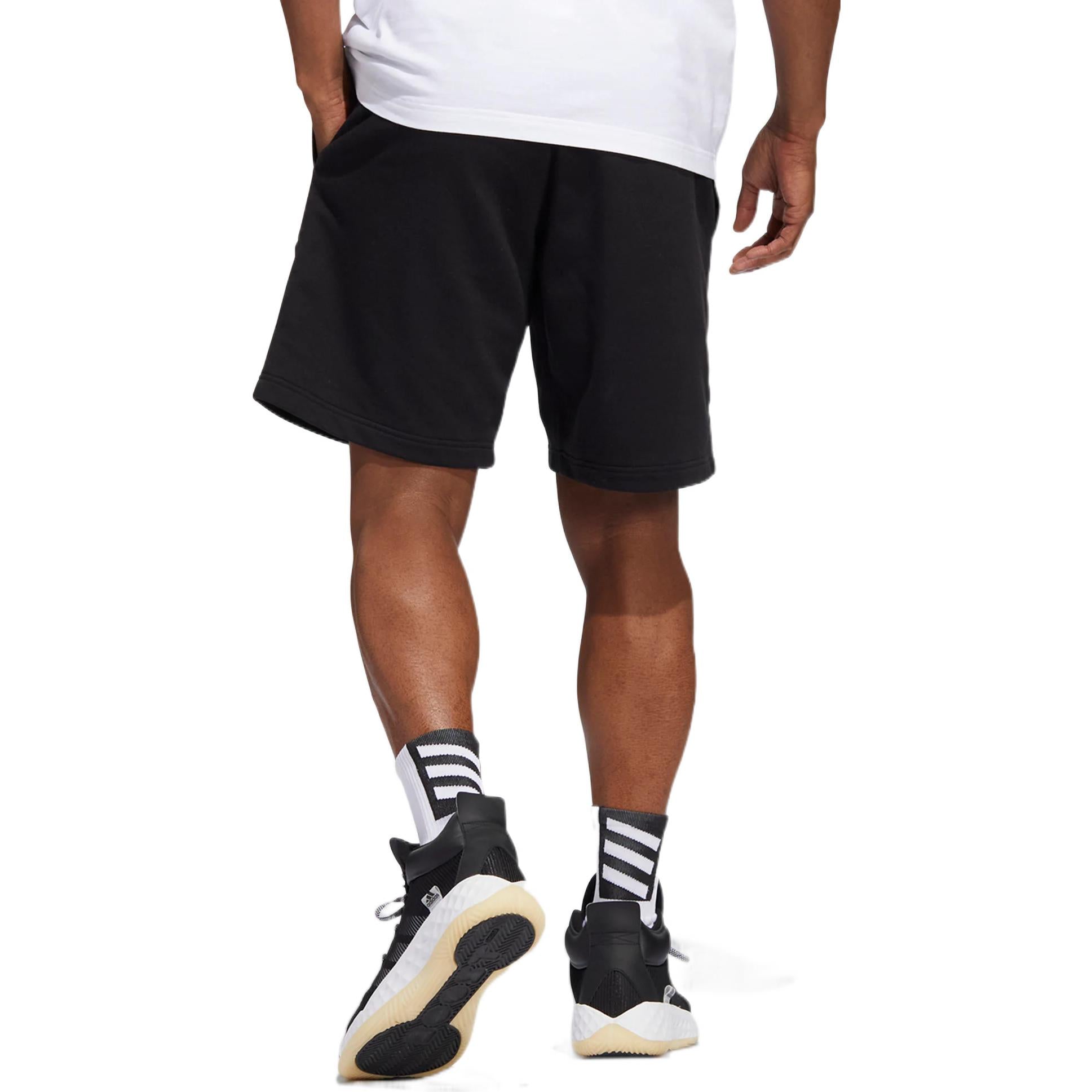 Шорты Men's adidas Don Dream Short Solid Color Logo Printing Drawstring Lacing Straight Shorts Black HG4420 — фото 3