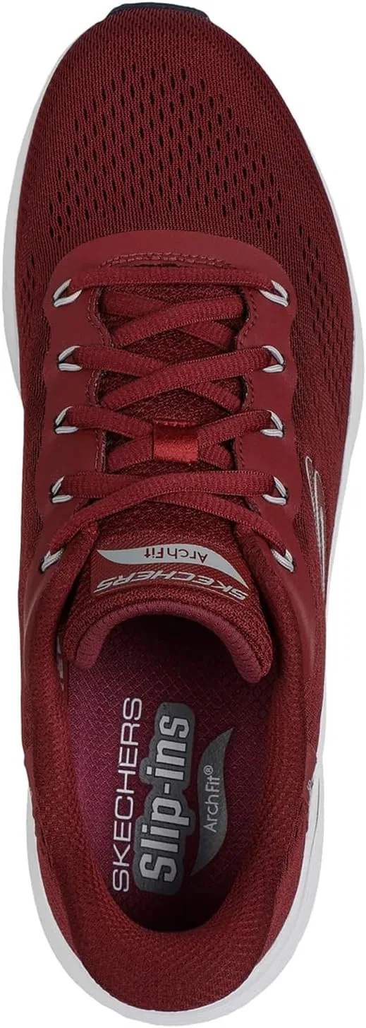 Мужские кроссовки Skechers Arch Fit 2.0 Lestur Textile бордового цвета — фото 4