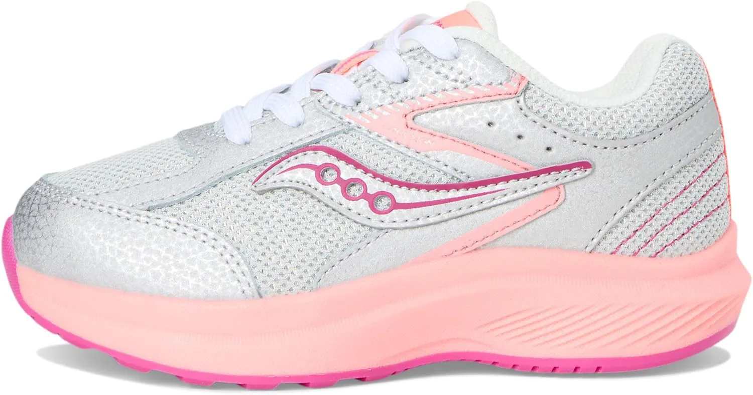 Saucony Детские кроссовки Cohesion для мальчиков и девочек, серебристый/коралловый — фото 3
