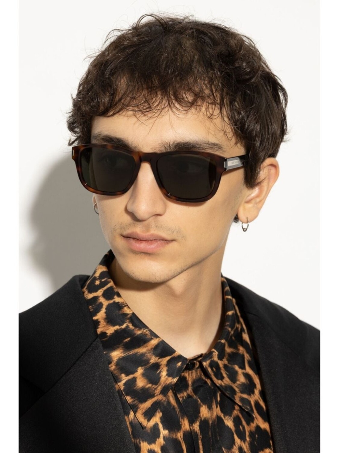 Солнцезащитные очки Saint Laurent Eyewear в квадратной оправе с тонированными очками, коричневый — фото 2