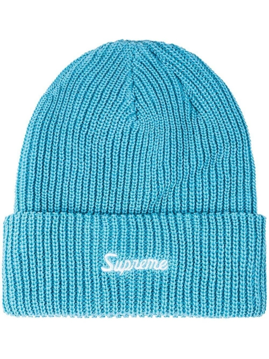 

Supreme шапка бини крупной вязки, синий