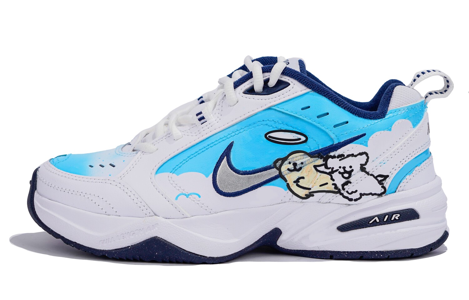 

Кроссовки Nike Air Monarch 4 Chunky Sneakers Unisex Low-top Blue/White, голубой, Синий, Кроссовки Nike Air Monarch 4 Chunky Sneakers Unisex Low-top Blue/White, голубой
