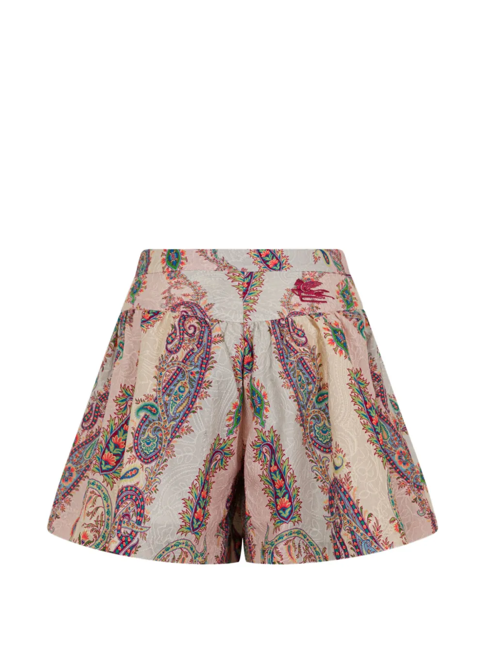 Шорты с узором пейсли и вышивкой Etro Kids, бежевый — фото 2