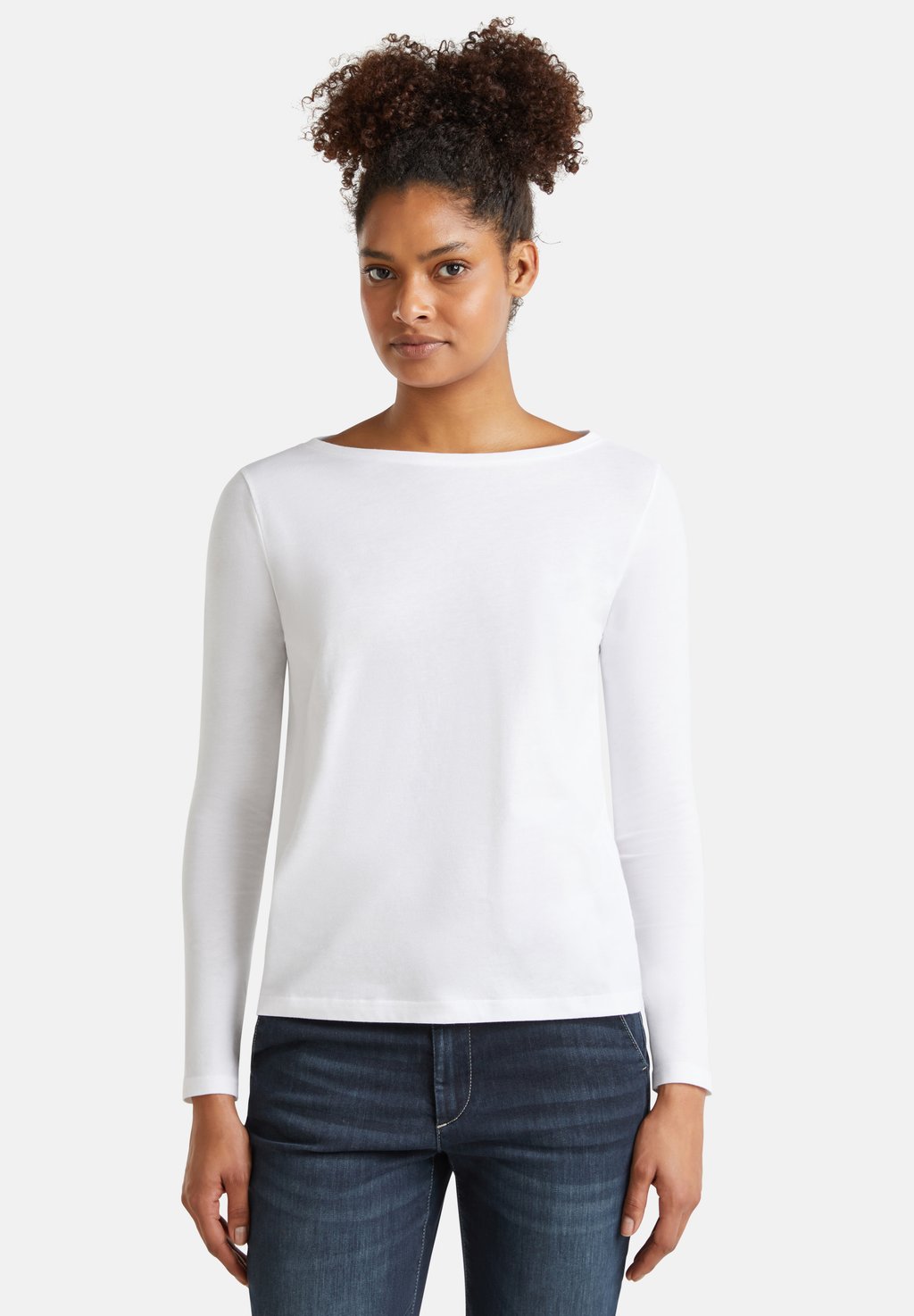 

Базовая футболка WITH BOAT NECK United Colors of Benetton, белый
