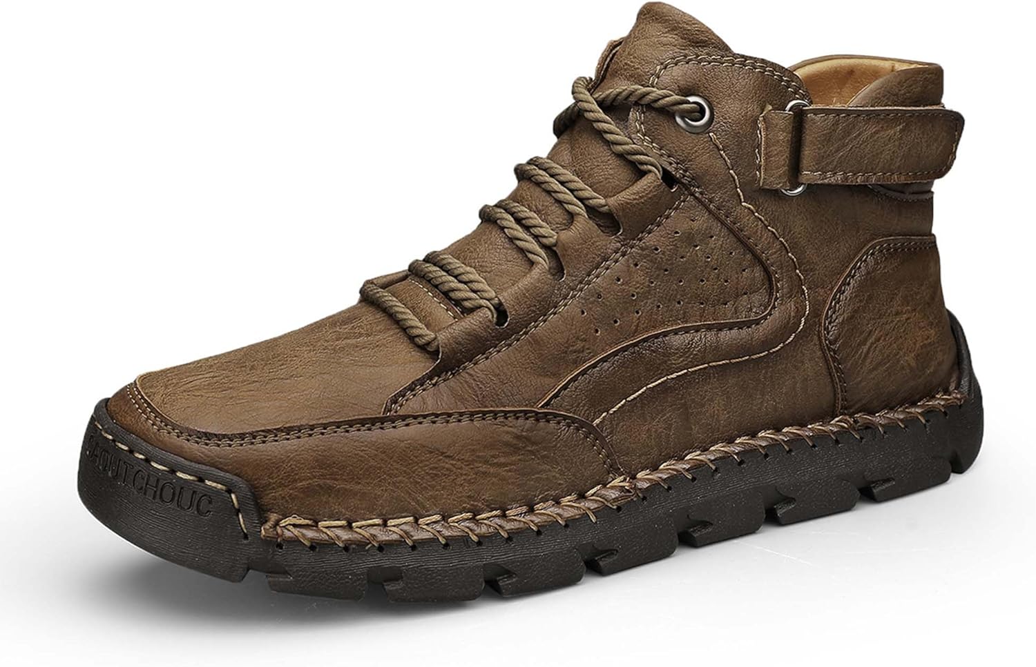 

Мужские модные премиальные кожаные кроссовки, дизайн верхней части с эффектом состаренной кожи, мужская обувь для ходьбы, деловые повседневные туфли, мягкие, удобные, износостойкие, ручная прошивка Generic, коричневый