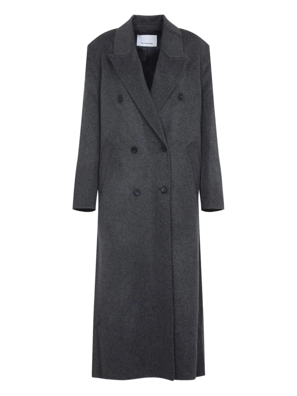 

Шерстяное двубортное пальто The Frankie Shop, серый