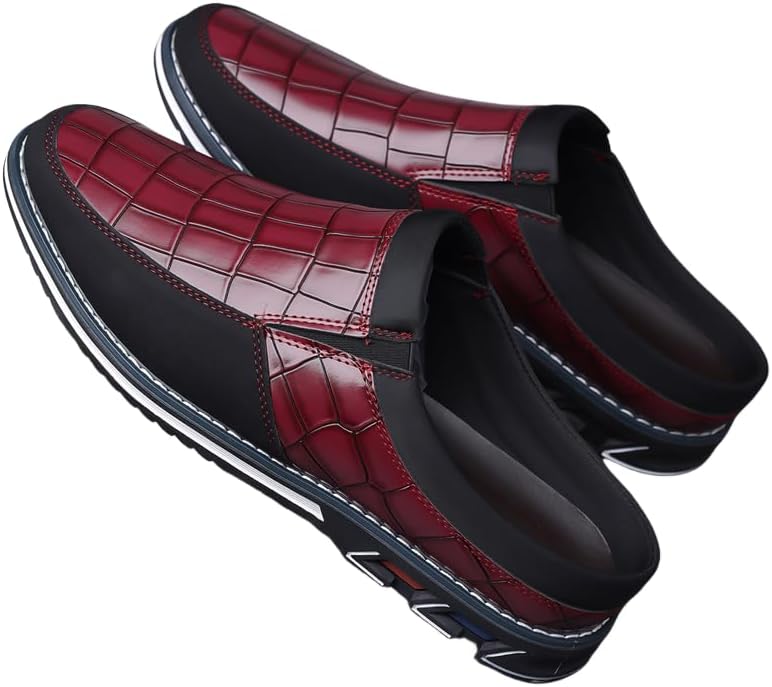 

HCHCTRY Мужские босоножки больших размеров в винтажном ретро-стиле с вырезами, удобные, с нескользящей микрофибровой верхней частью, прочные тапочки, мужская обувь для улицы, красный