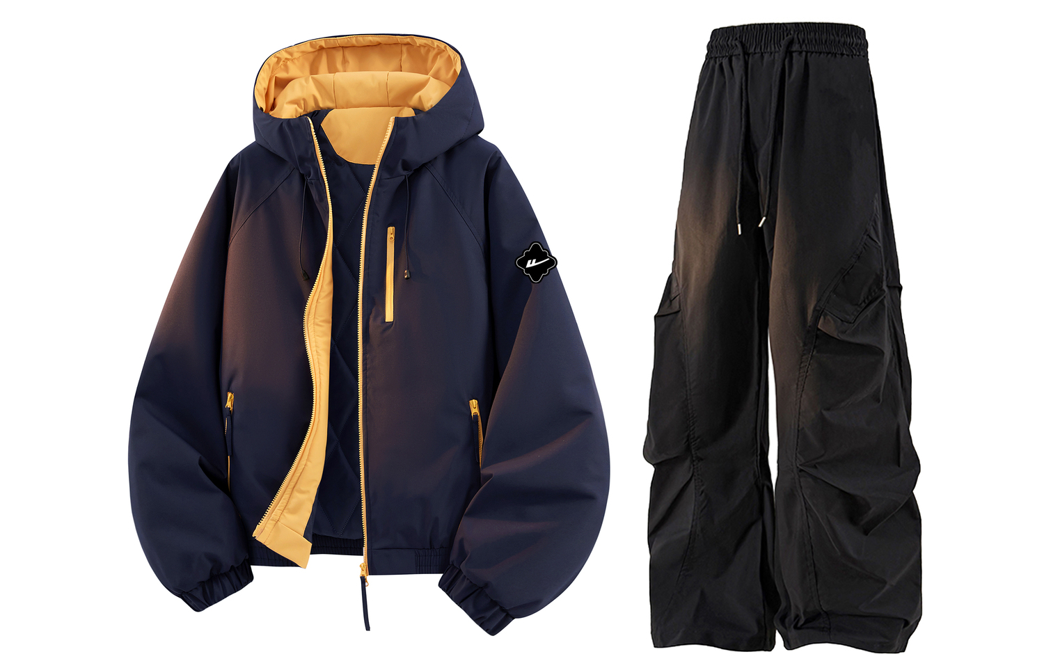 

Ветровка Unisex WARRIOR, темно-синий+черный (puffer jacket 2 pack diy badge)