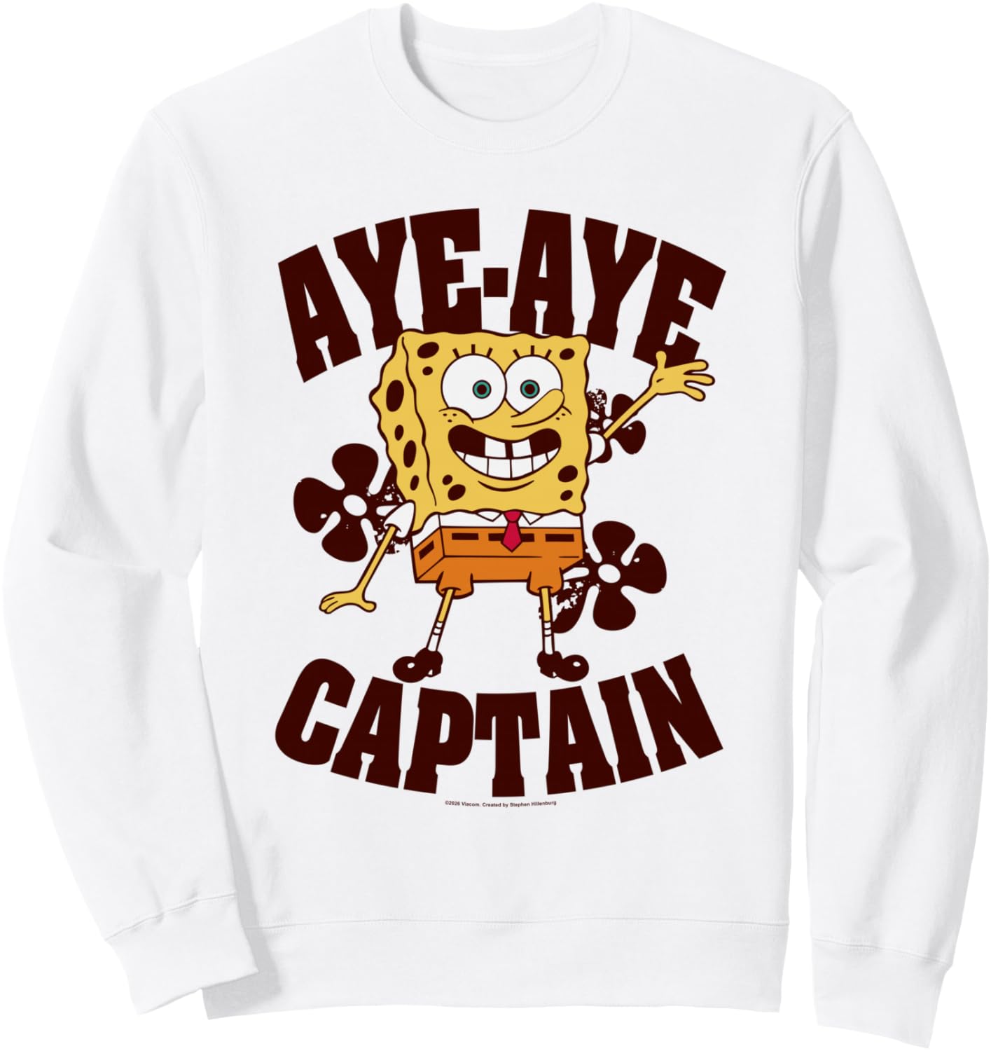 

Губка Боб Квадратные Штаны. Ай-ай, капитан Флауэрс. Забавная мультяшная толстовка Spongebob Squarepants, белый