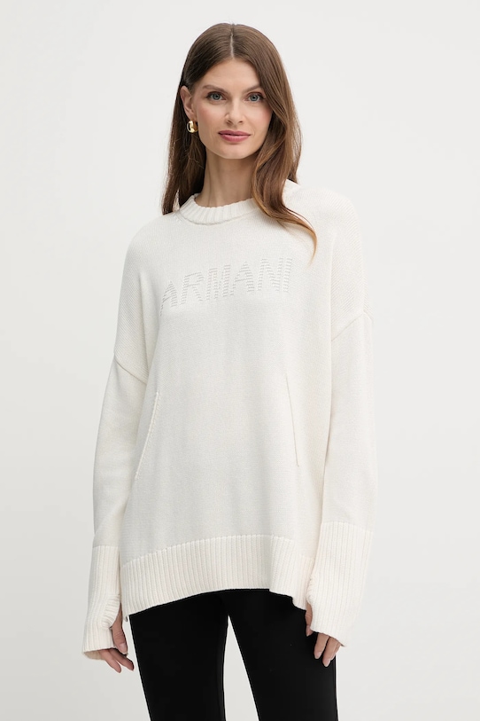 

Хлопковый свитер Armani Exchange, бежевый