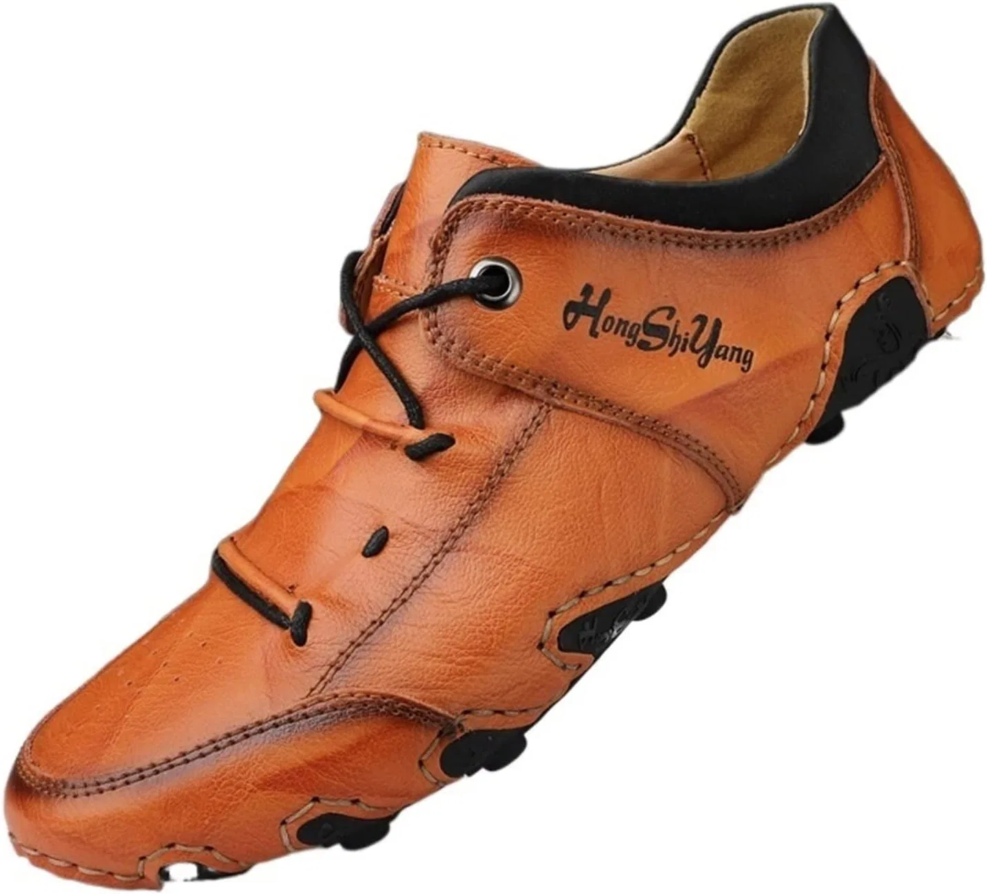 Туфли Herrenschuhe, Herren-Freizeitschuhe aus Leder, Herren-Lederschuhe, büro-buty-Freizeitschuhe Generic, Red Brown