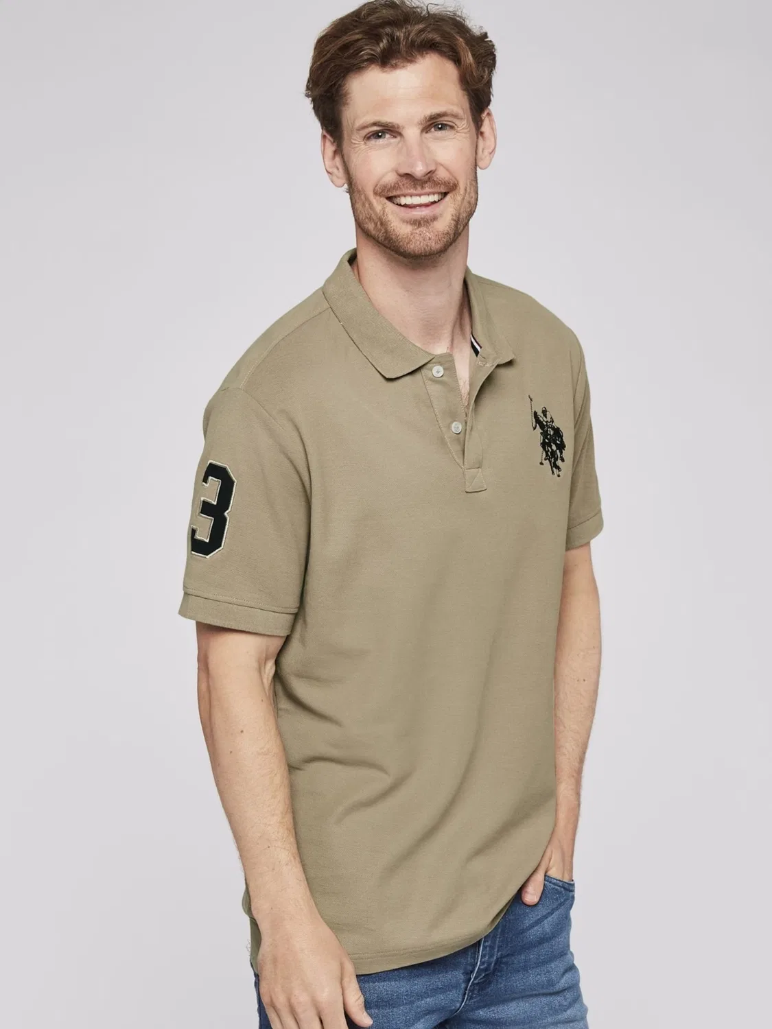 Рубашка на пуговицах стандартного кроя ' UMAlfredo ' U.S. Polo Assn., Beige — фото 3